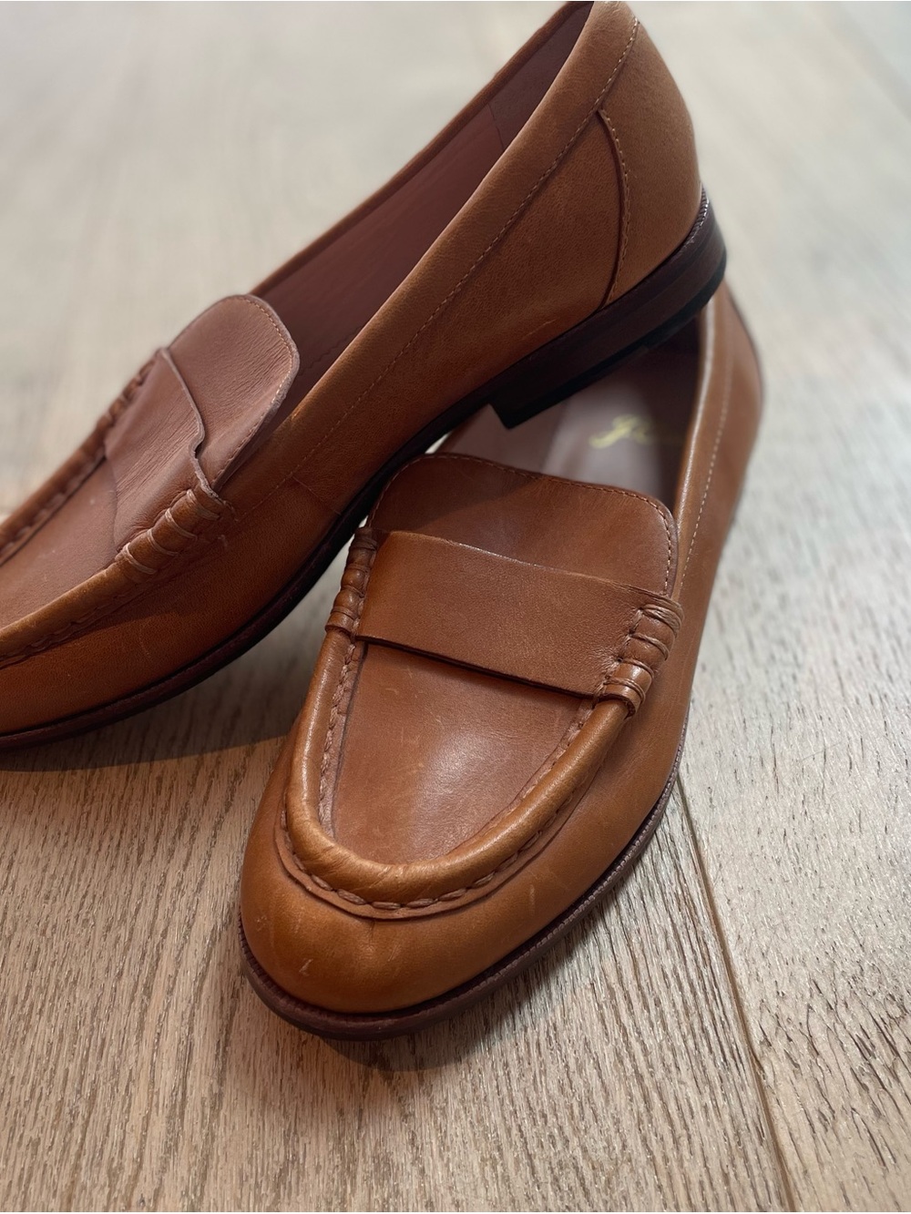 J. Crew Cognac Leather Loafers